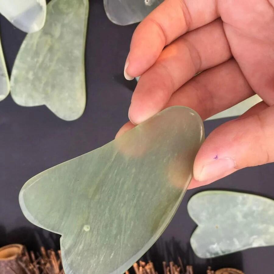 Masajeador Facial - Rodillo de Jade y Piedra Gua Sha