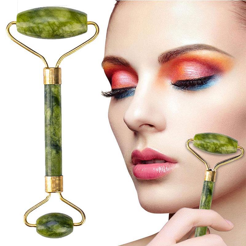Masajeador Facial - Rodillo de Jade y Piedra Gua Sha