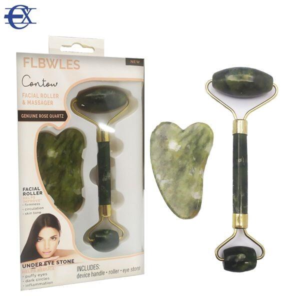 Masajeador Facial - Rodillo de Jade y Piedra Gua Sha