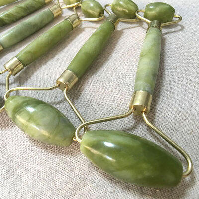 Masajeador Facial - Rodillo de Jade y Piedra Gua Sha